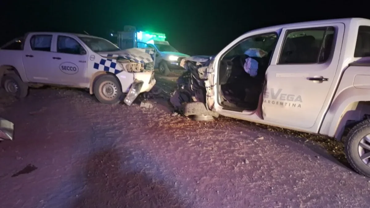 Accidente en Ruta 67: un herido tras colisión entre camionetas petroleras