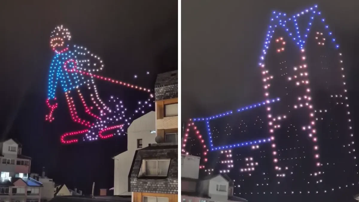 Bariloche despide la Fiesta Nacional de la Nieve con un espectacular espectáculo de drones