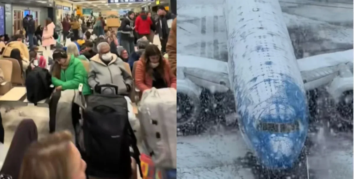 Caos en Bariloche: decenas de vuelos cancelados por la intensa nevada de hoy