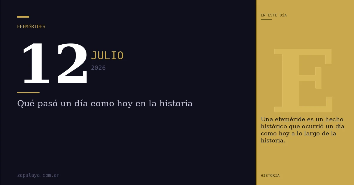 Efemérides del 12 de julio de 2026: qué pasó un día como hoy y seguro no lo sabías