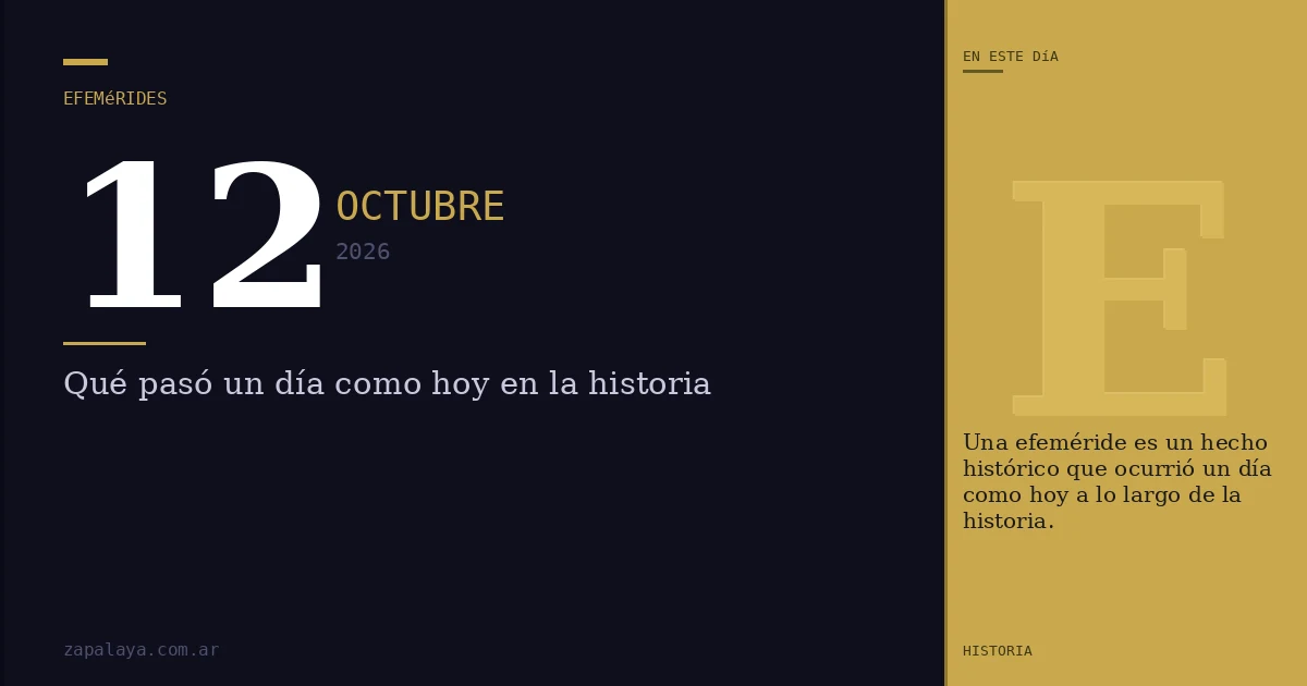 Efemérides del 12 de octubre de 2026: qué pasó un día como hoy y seguro no lo sabías