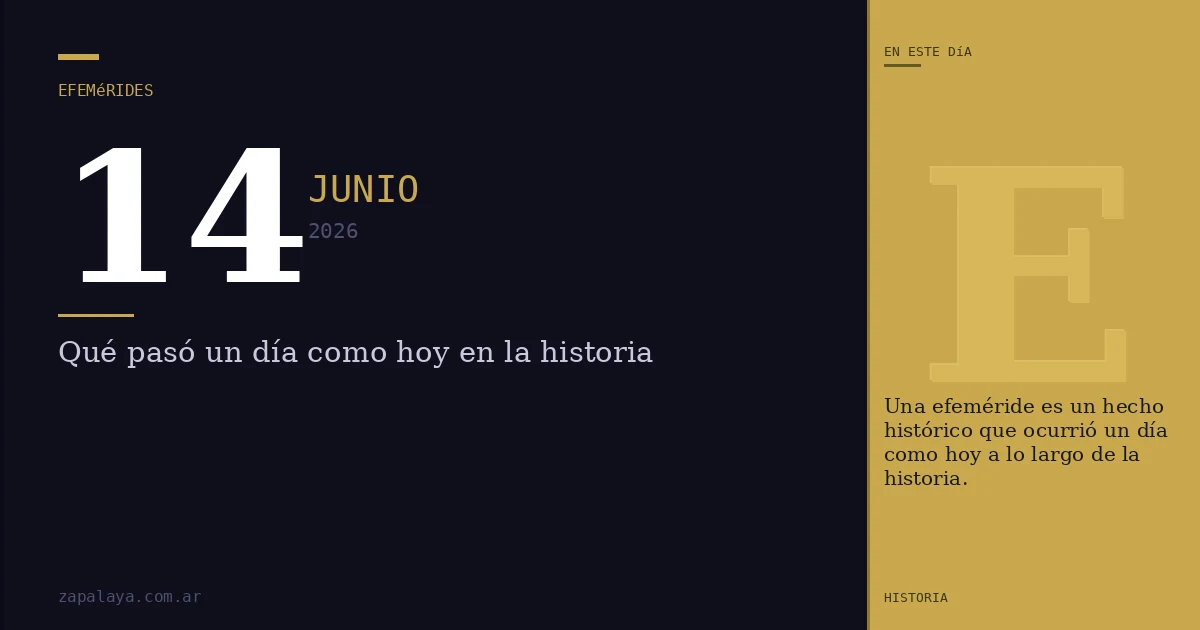Efemérides del 14 de junio de 2026: qué pasó un día como hoy y seguro no lo sabías