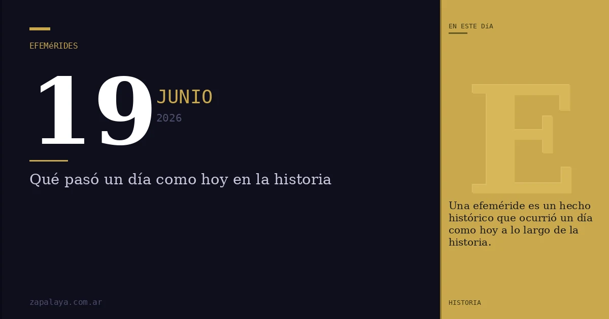 Efemérides del 19 de junio de 2026: qué pasó un día como hoy y seguro no lo sabías
