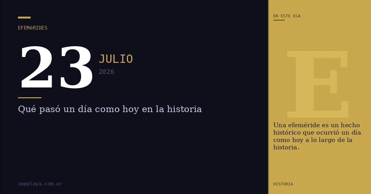 Efemérides del 23 de julio de 2026: qué pasó un día como hoy y seguro no lo sabías