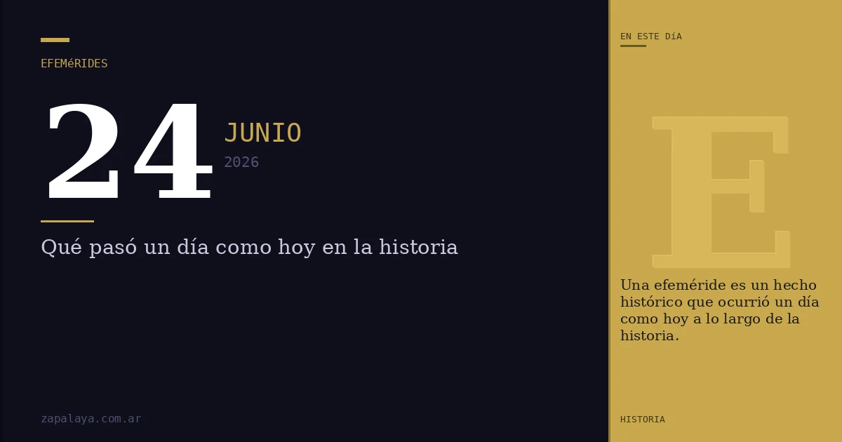 Efemérides del 24 de junio de 2026: qué pasó un día como hoy y seguro no lo sabías