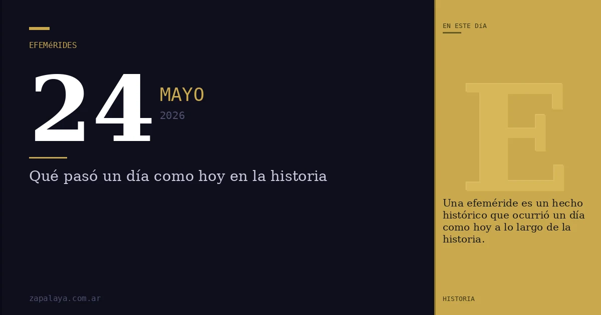 Efemérides del 24 de mayo de 2026: qué pasó un día como hoy y seguro no lo sabías