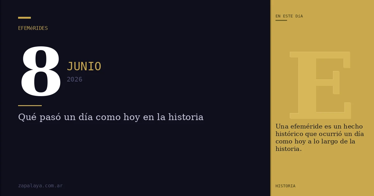 Efemérides del 8 de junio de 2026: qué pasó un día como hoy y seguro no lo sabías