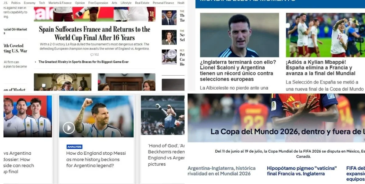 Gran interés global por la semifinal Argentina-Inglaterra en el Mundial