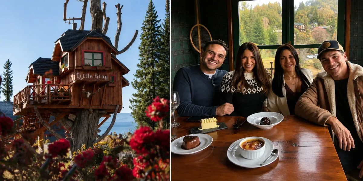 La casita en el árbol de Bariloche, un refugio único a 29 escalones de altura