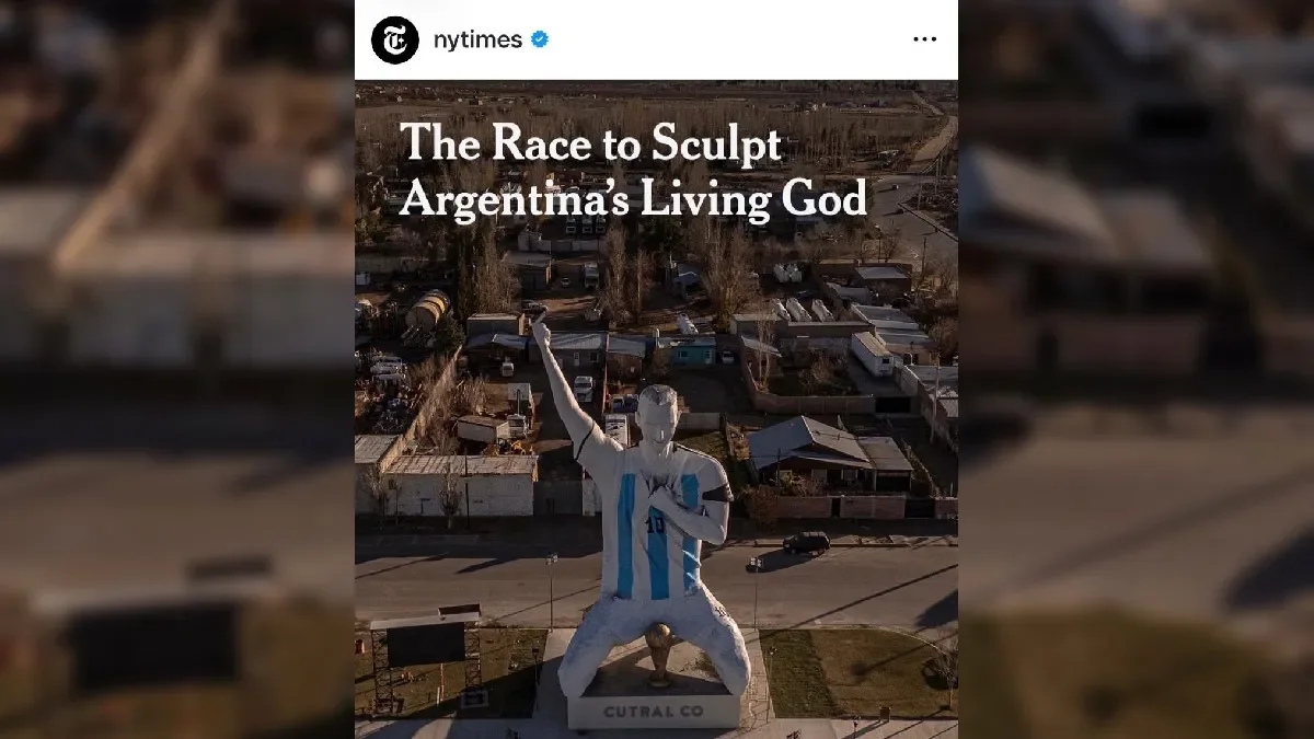 La estatua de Messi en Cutral Có: un ícono que llega al New York Times
