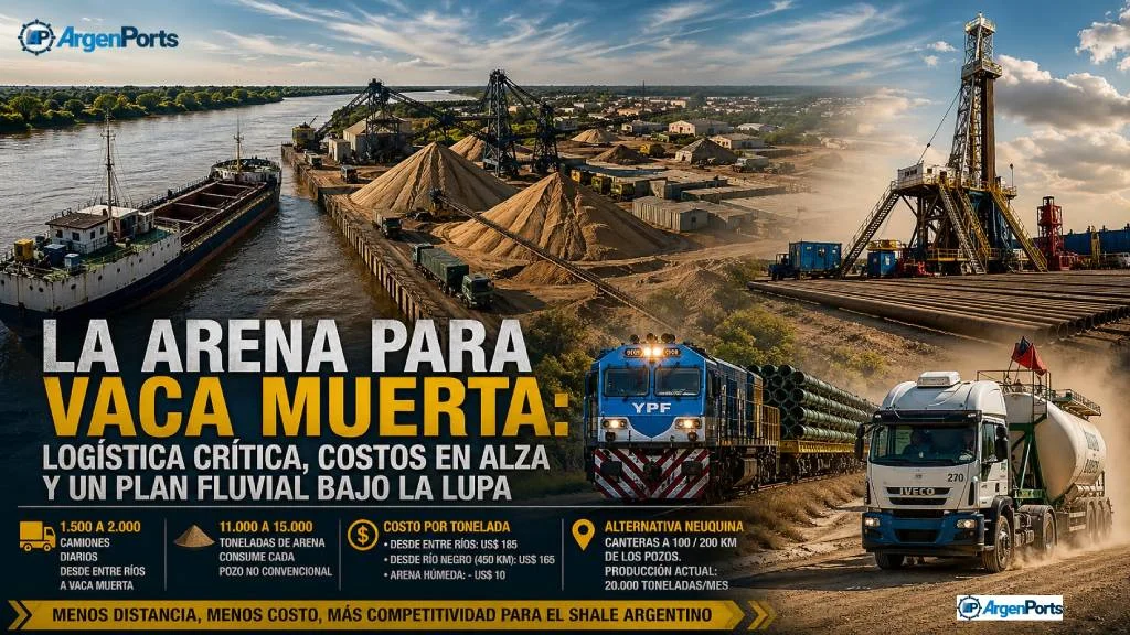 La logística de arena para Vaca Muerta enfrenta desafíos: costos y planificación en revisión