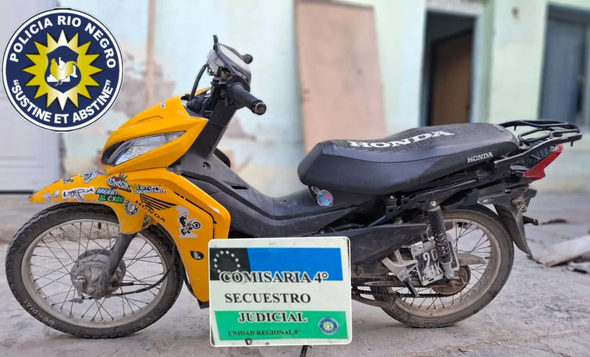 Moto con pedido de secuestro de Neuquén recuperada en Cipolletti