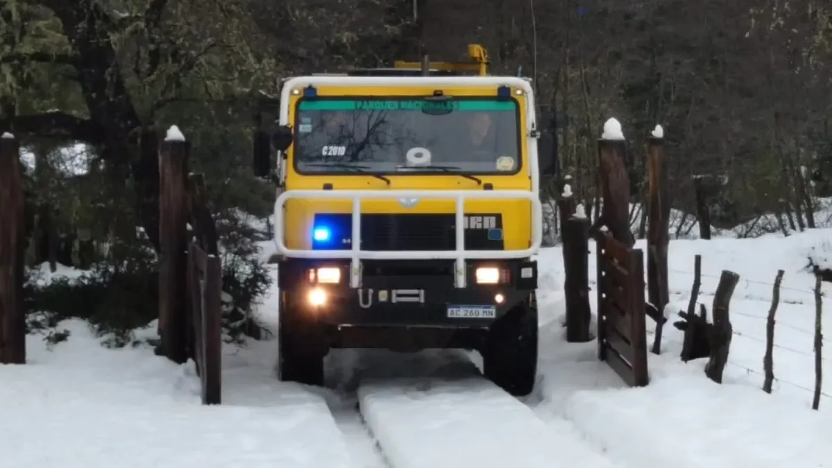 Operativo de rescate para una familia atrapada por la nieve en la región