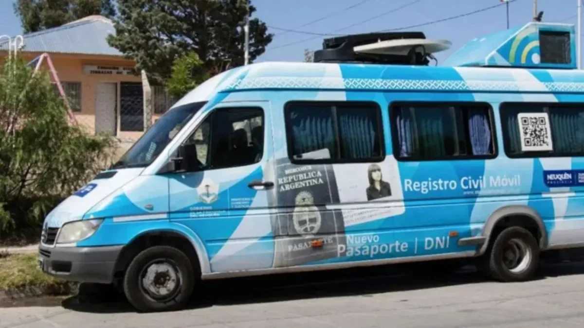 Registro Civil Móvil facilitará trámites de DNI y pasaporte en Neuquén este mes