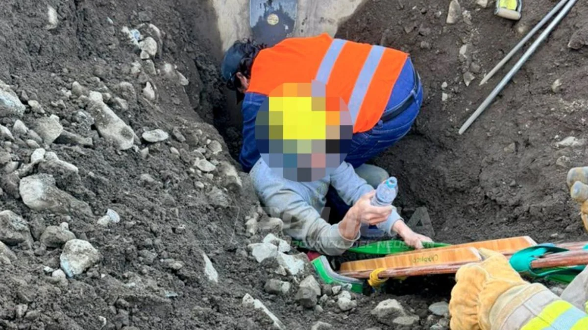 Rescataron a un operario atrapado en una cantera