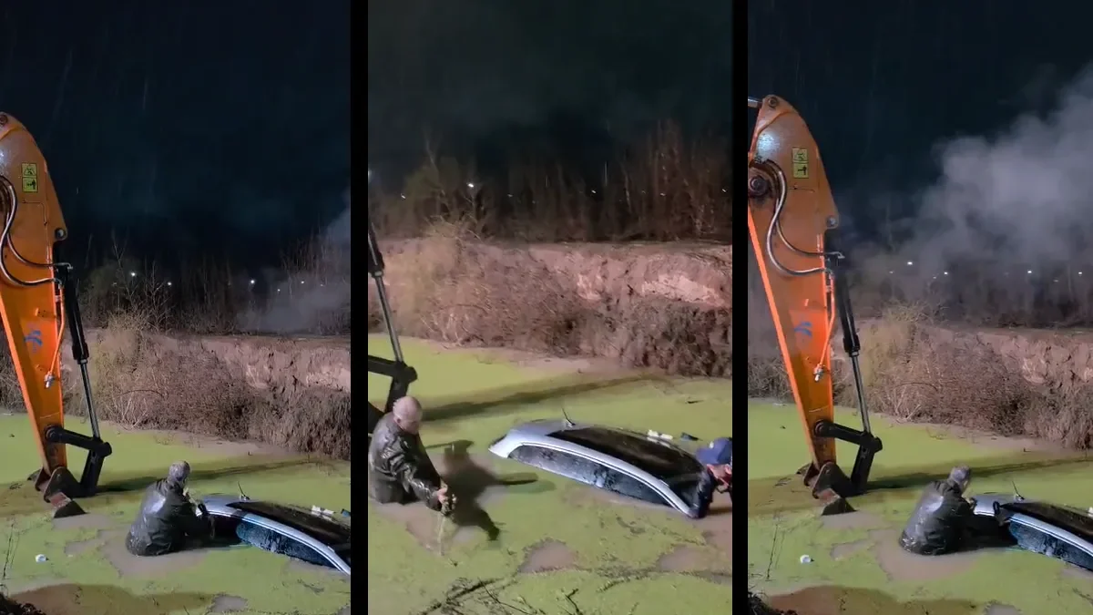 Rescate dramático en el barrio Confluencia: auto cayó al canal en plena madrugada