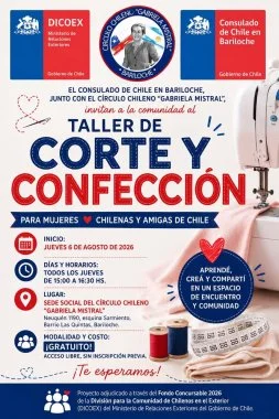 Taller gratuito de corte y confección se realiza todos los jueves en Bariloche