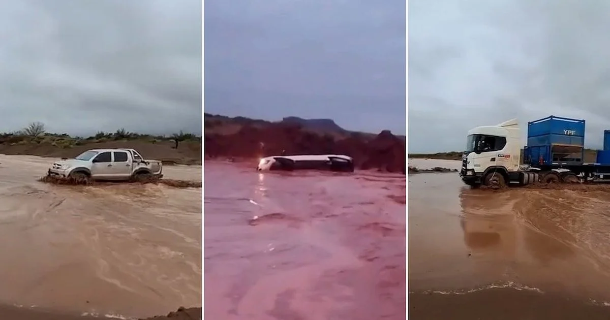 Temporal en Neuquén provoca incidentes: camioneta arrastrada en Vaca Muerta